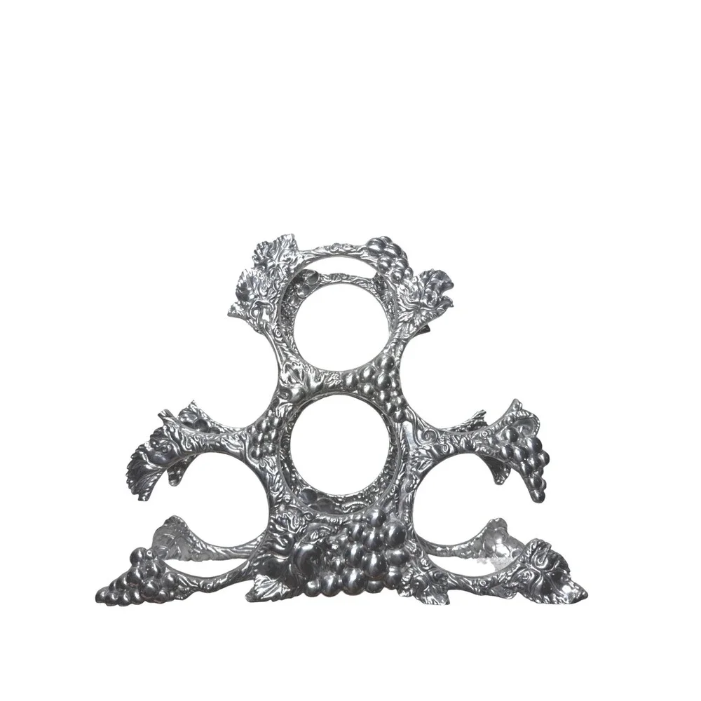 2004 ARTHUR COURT Cast Aluminum Grapes 6 WINE BOTTLE Rack Holder Retired‎ 11.5